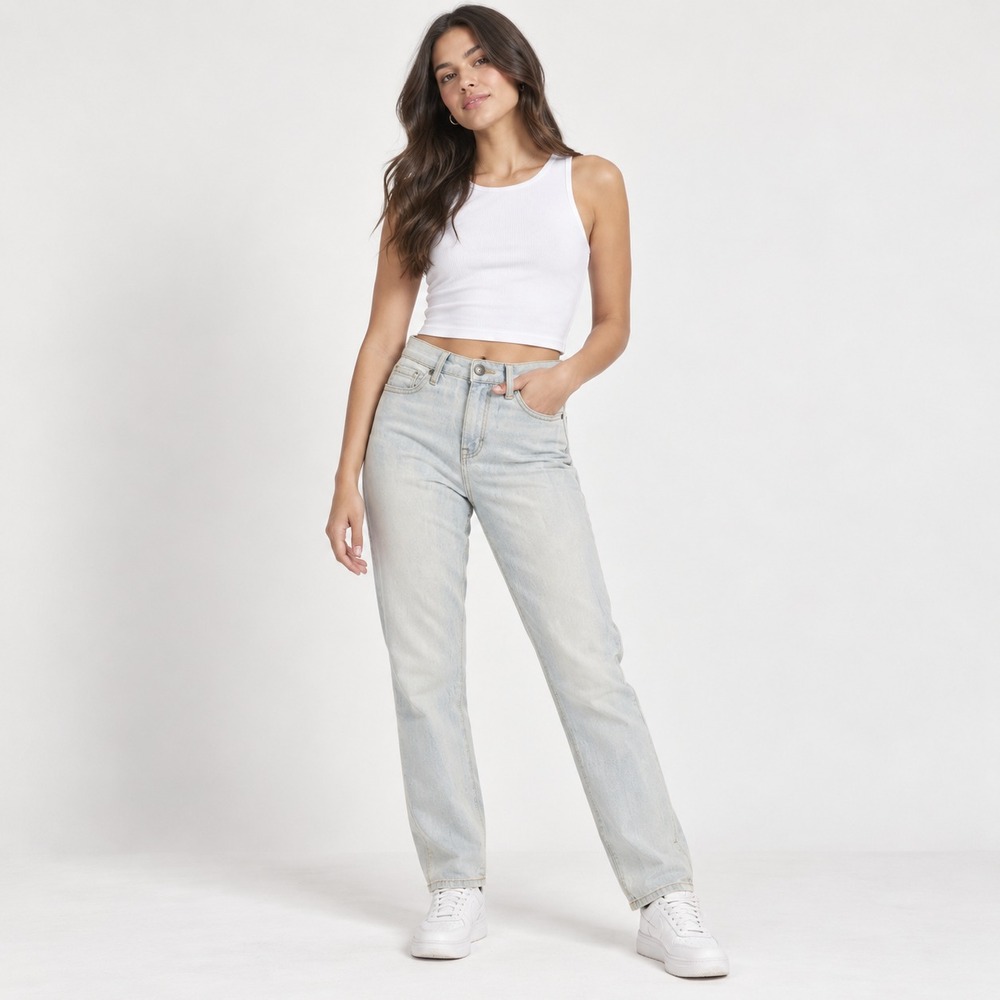 Aeropostale High Waisted Women's Jeans Indie Light Wash Blue Size 6 Regular